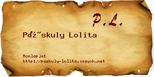Páskuly Lolita névjegykártya